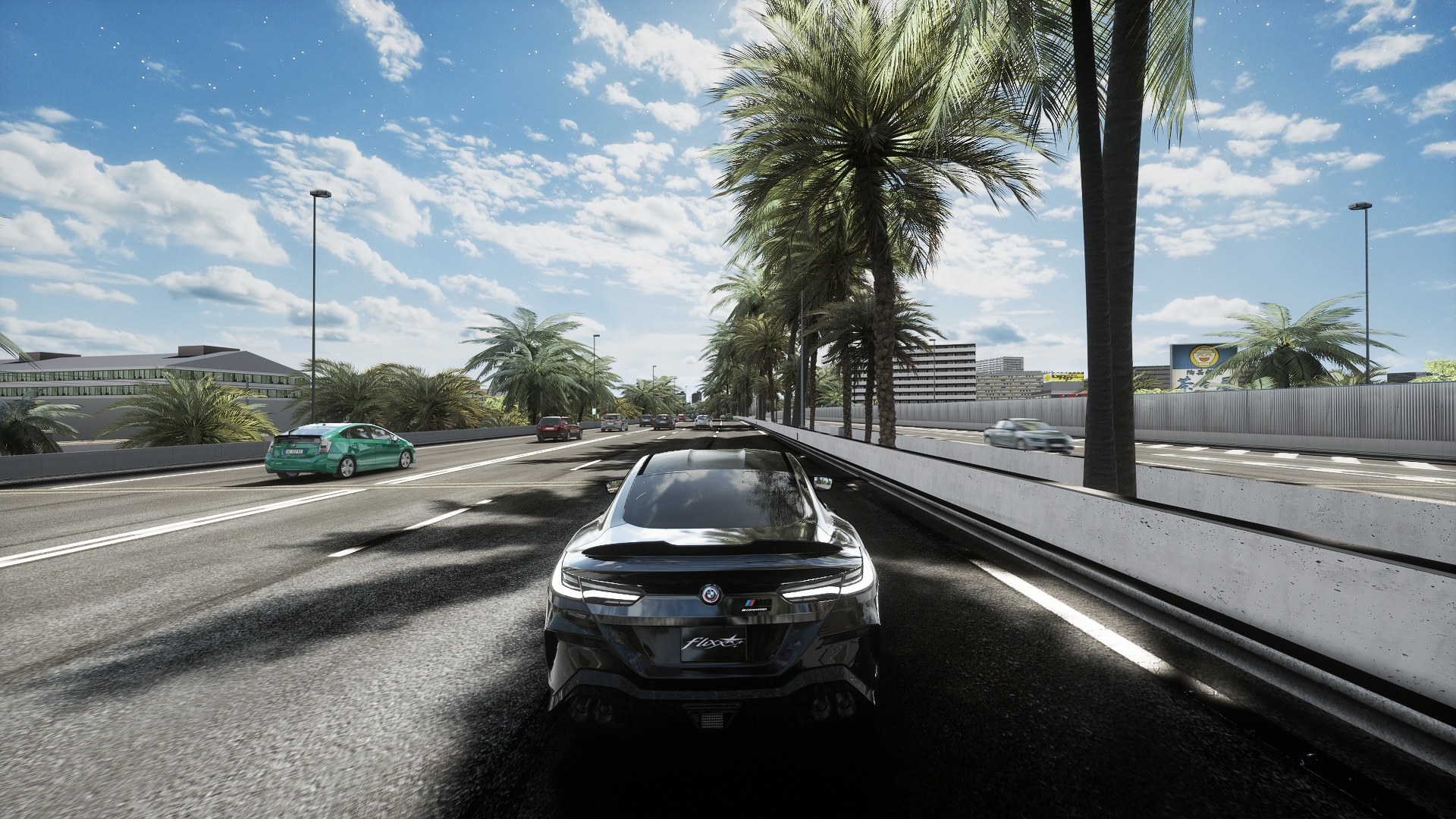 Assetto Corsa day scene with the cryyy 1.5 graphics filter applied